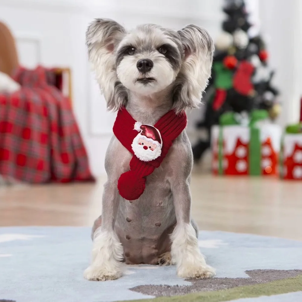 Red Santa Dog Cat Scarf